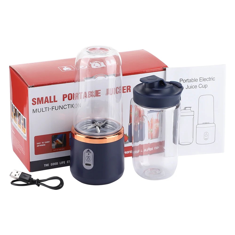1304598-tzptwo.jpg Bärbar elektrisk blender med sex blad och två muggar - Image 1