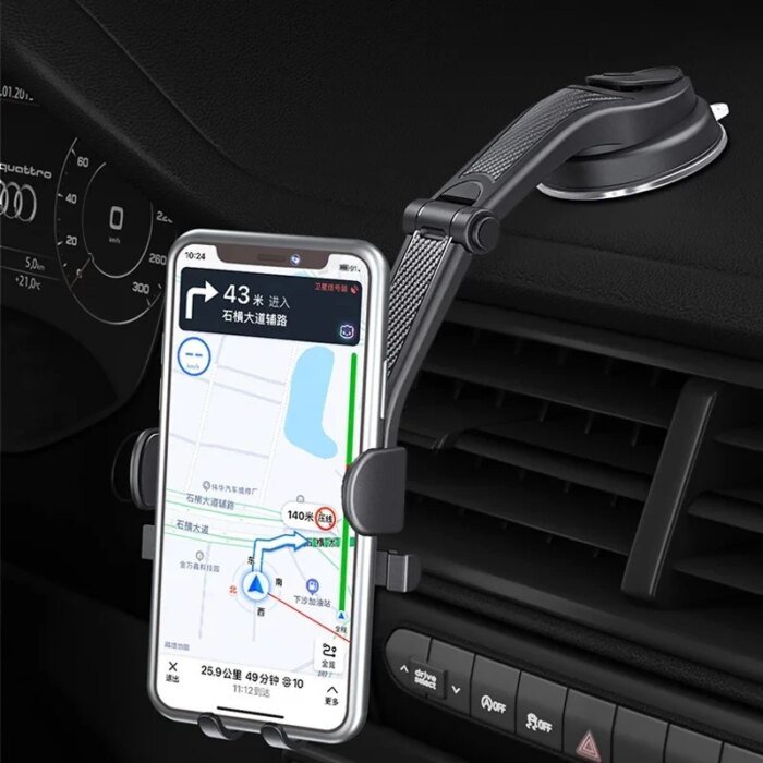 Mångsidig bilhållare för mobil med sugpropp och tyngdkraftsklämma - Bild 2