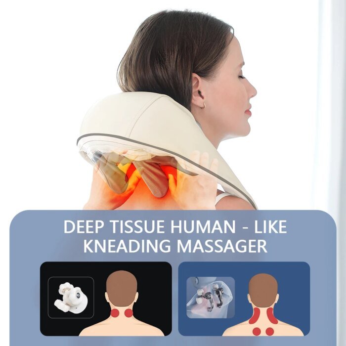 Borstlös Nack- och Axellindrande Massagerkrage med Värme - Image 3