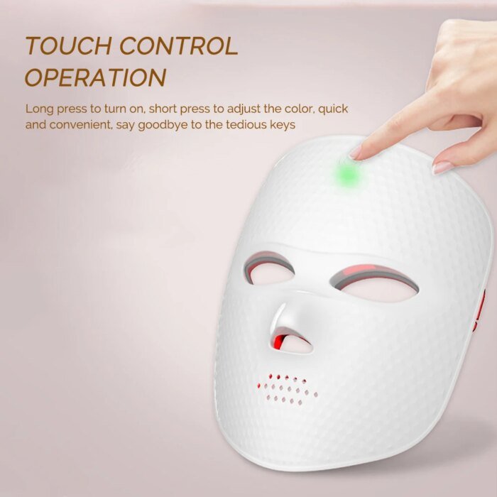 Trådlös 7-Färgers LED-Ljusterapi Ansiktsmask för Hudföryngring - Image 5