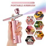 Rosa Mini Airbrush Med Kompressor För Nagelkonst Och Ansiktsspray