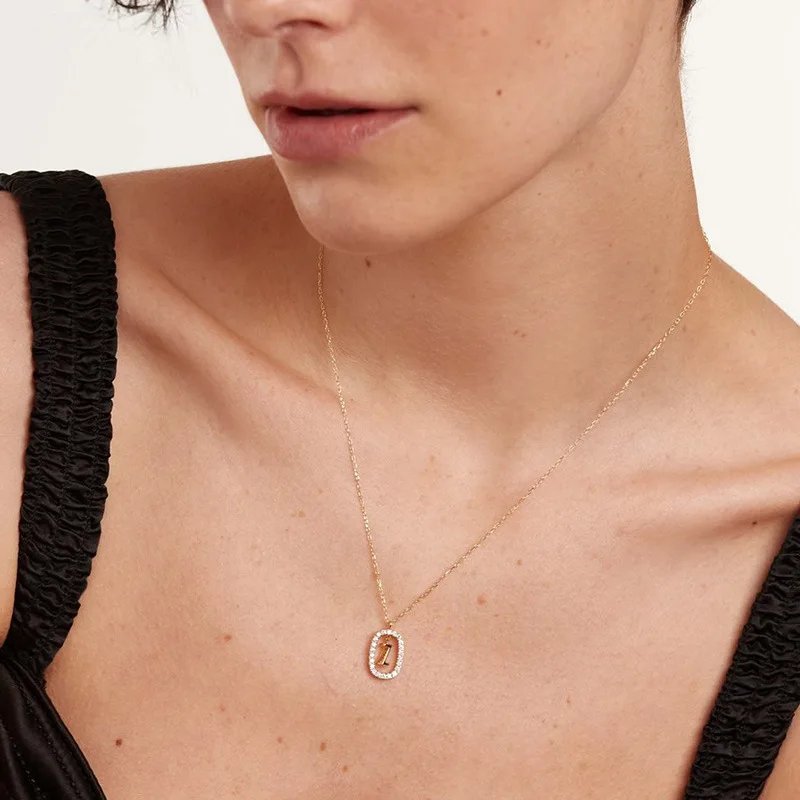 Alphabet Halsband i 925 Sterling Silver Med Bokstavshänge