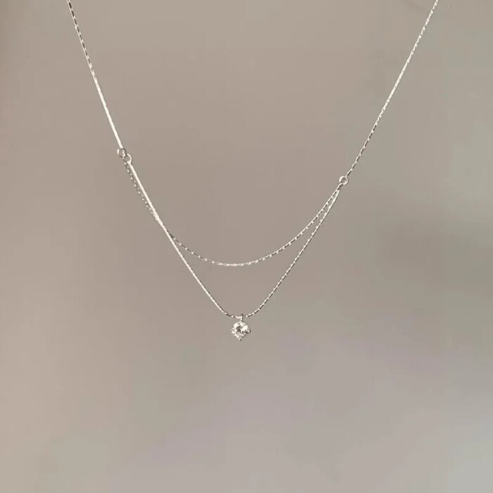 Dubbelt silverhalsband i 925 sterling silver - Image 2