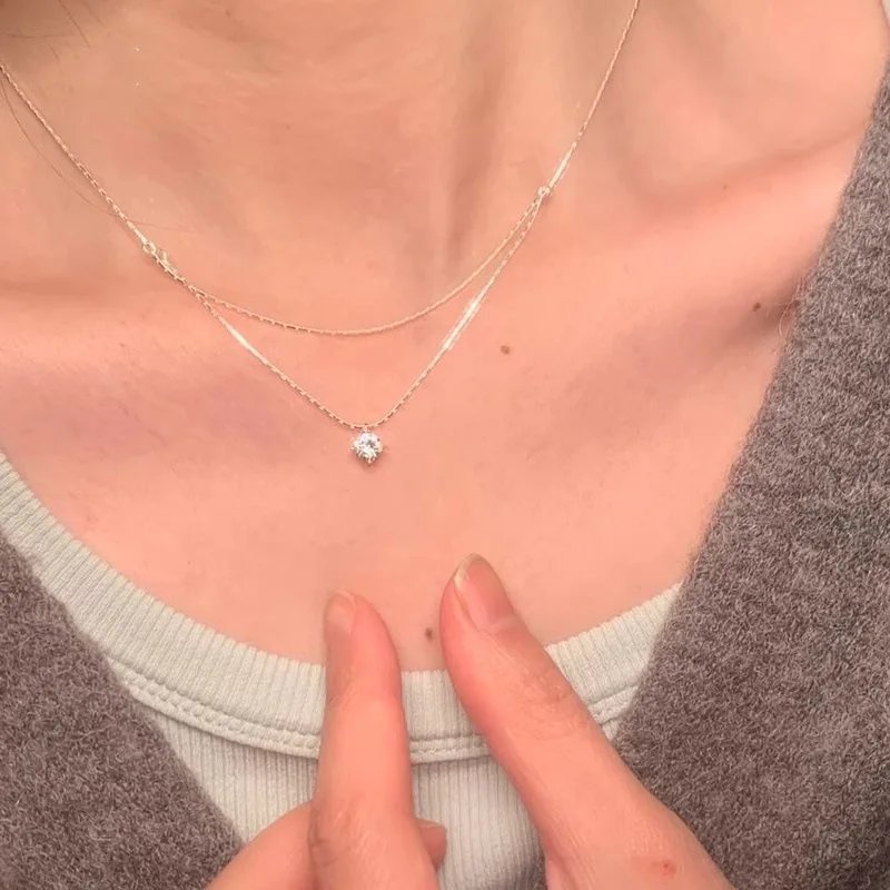 Dubbelt silverhalsband i 925 sterling silver