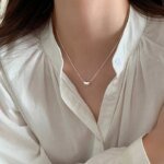 Stilrent geometriskt silverhalsband i 925 sterling - Image 2