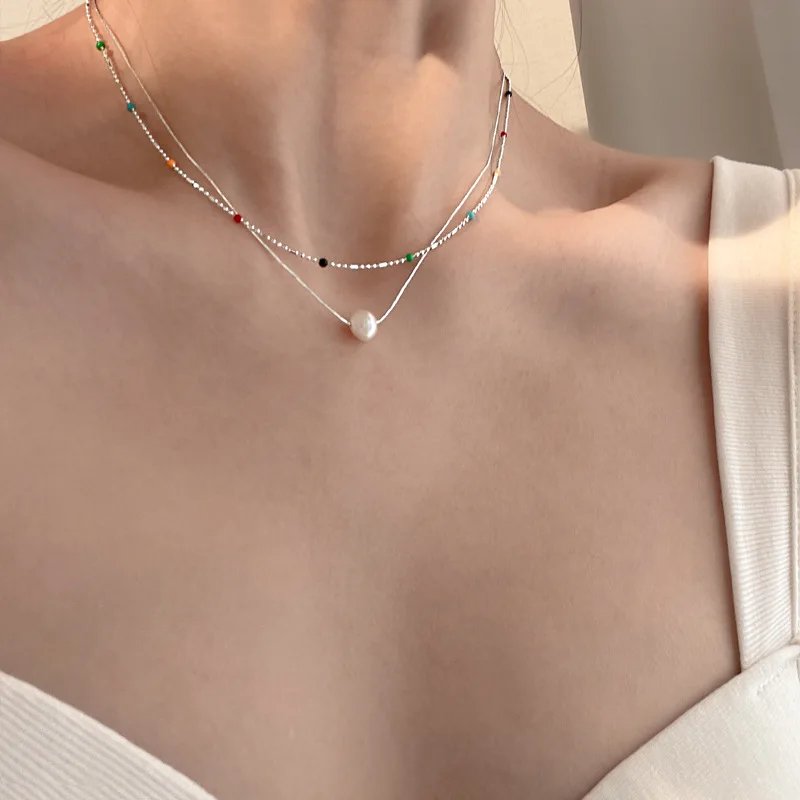 Stilfullt silverhalsband i 925 sterling för dam