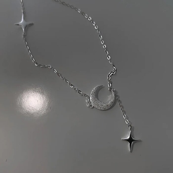 Stjärn- och månhalsband i 925 sterling silver - Image 2