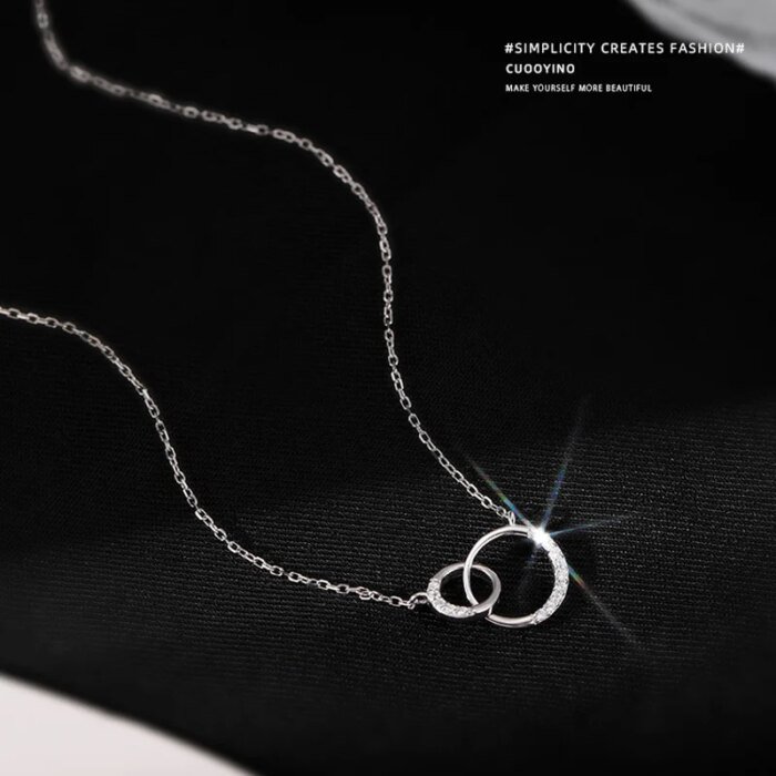 Cirkelformat silverhalsband i 925 sterling för dam - Image 2