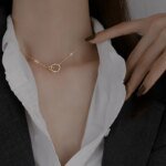 Cirkelformat silverhalsband i 925 sterling för dam