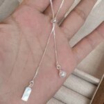 Långt pärlhalsband i 925 sterling silver - Image 3