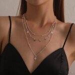 Trendigt flerskiktat halsband i 925 silversilver - Image 2