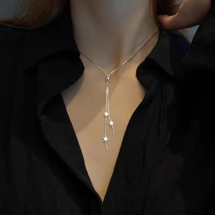 Stilrent stjärnhalsband i äkta 925 sterling silver - Image 2