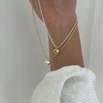 Glänsande hjärthalsband i 925 sterling silver