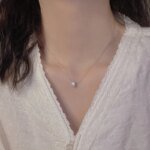 Klassiskt geometriskt silverhalsband för dam