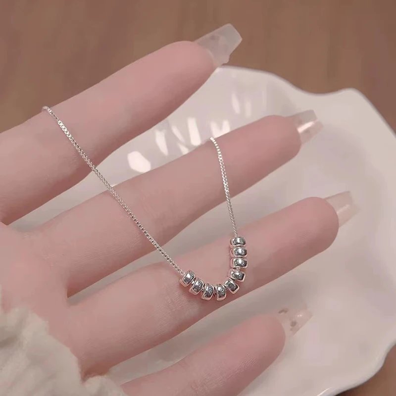 Minimalistiskt geometriskt silverhalsband i 925 silver