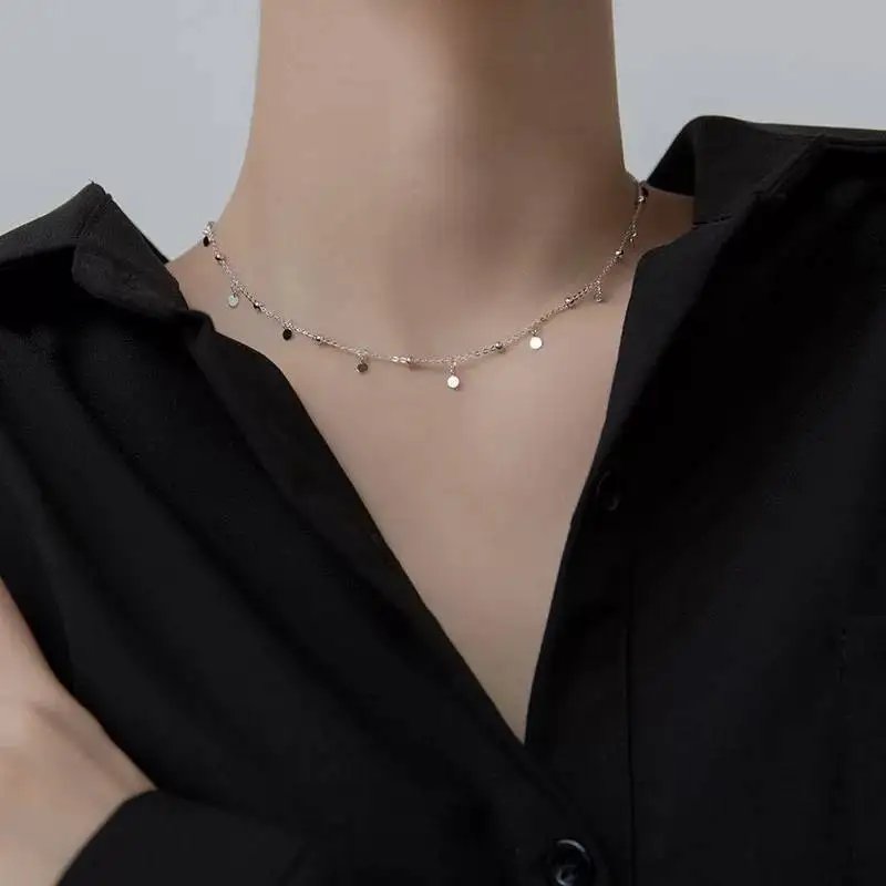 Enkelt silverhalsband i 925 sterling silver