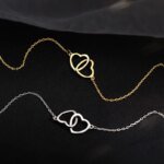 Stilrent geometriskt hjärthalsband i 925 sterling silver - Image 2