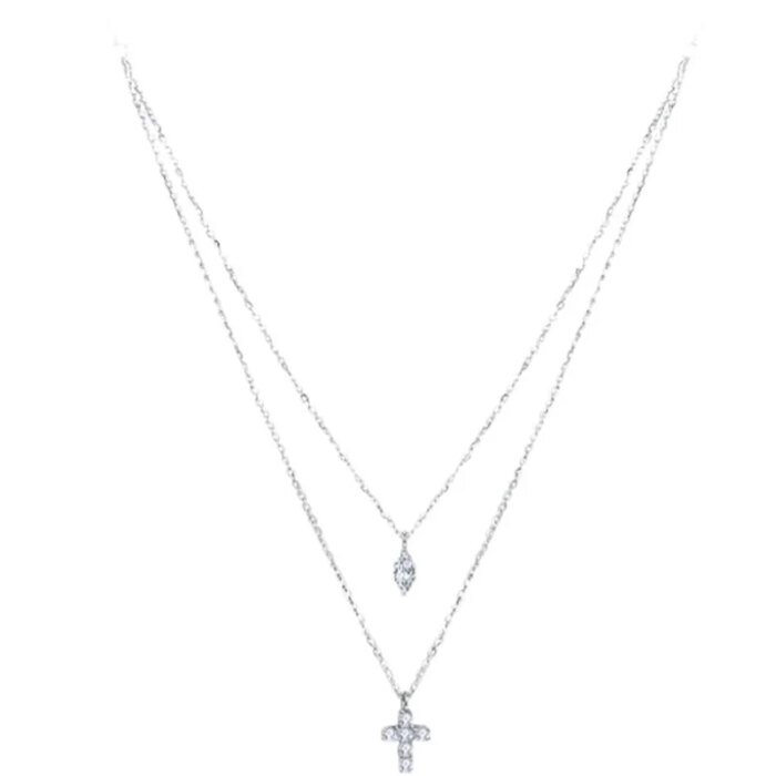 Dubbelt korshalsband i 925 sterling silver - Image 2