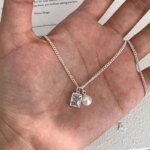 Geometriskt silverhalsband med personlig charm i 925 silver - Image 3