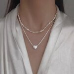 Hjärthalsband i 925 sterling silver med enkla linjer