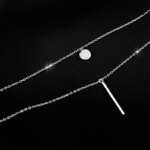 Dubbelt silverhalsband med stilren charm i 925 silver - Image 2