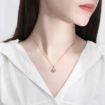 Personligt zirkonhalsband för kvinnor i 925 silver