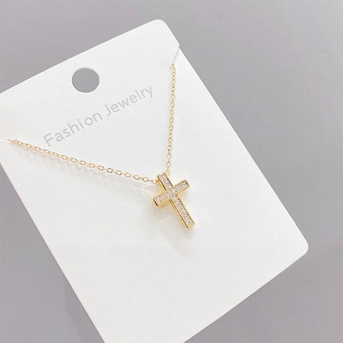 Korshalsband i 925 sterling silver med stilren charm - Image 2