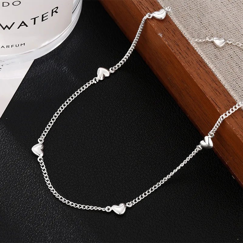 Kärlekshalsband i 925 sterling silver med nyckelbenskedja