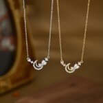Månformat silverhalsband i 925 sterling silver