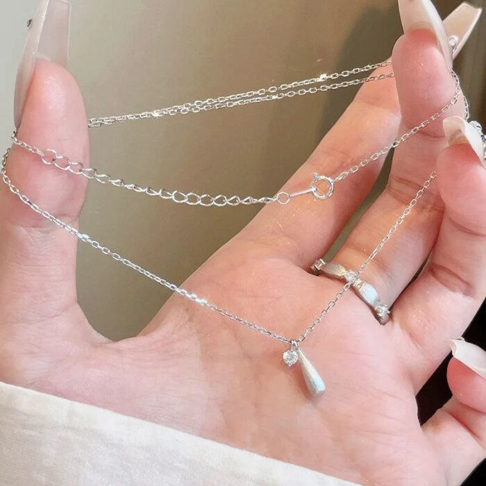 Droppformat silverhalsband i äkta 925 sterling silver - Image 2