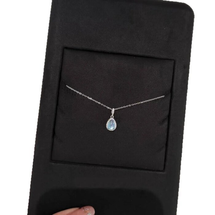 Stilrent droppformat silverhalsband i 925 sterling silver - Image 2