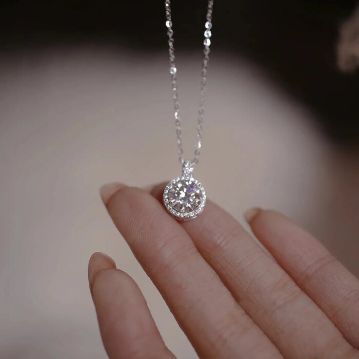 Geometriskt stilrent silverhalsband i 925 sterling silver - Image 3
