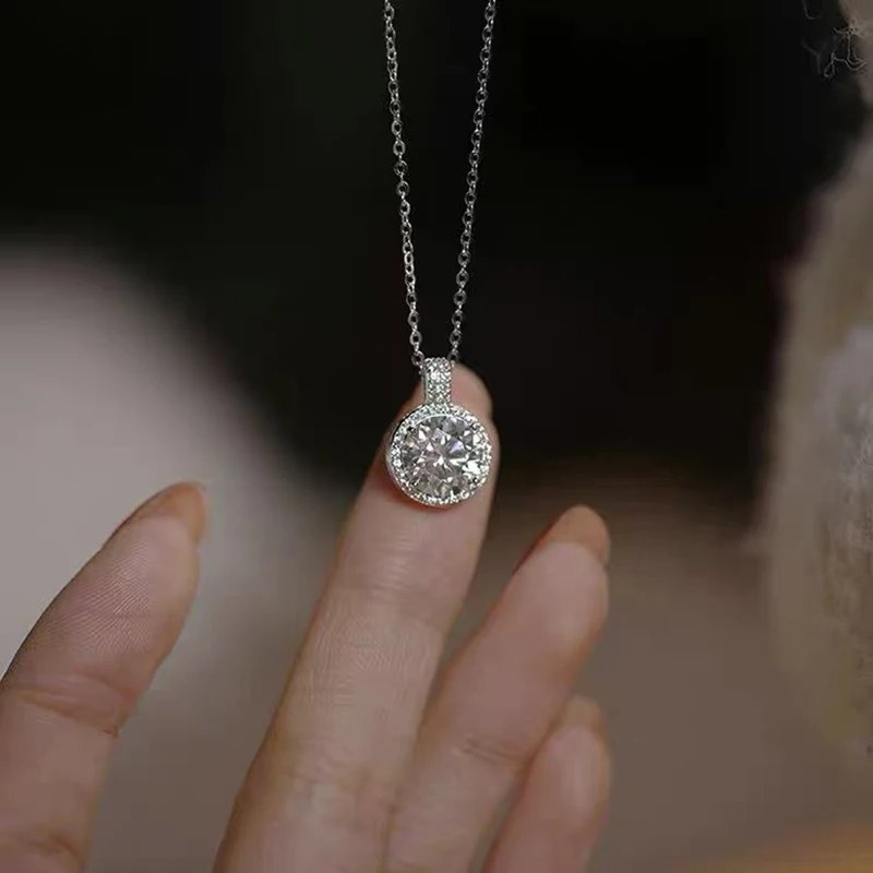 Geometriskt stilrent silverhalsband i 925 sterling silver