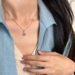 Geometriskt stilfullt silverhalsband i 925 sterling silver