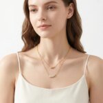 Glimrande dubbelkedjigt zirkonhalsband i 925 sterling silver