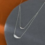 Glimrande dubbelkedjigt zirkonhalsband i 925 sterling silver - Image 2