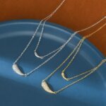 Glimrande dubbelkedjigt zirkonhalsband i 925 sterling silver - Image 3