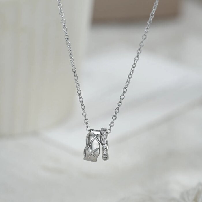 Geometriskt silverhalsband för dam i 925 sterling silver - Image 2