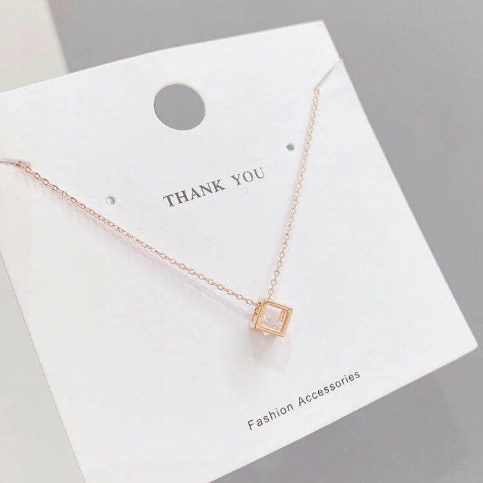 Fyrkantigt zirkonhalsband i äkta 925 sterling silver - Image 3