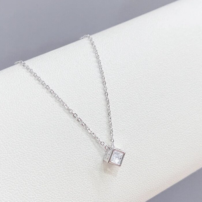 Fyrkantigt zirkonhalsband i äkta 925 sterling silver - Image 2