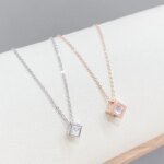 Fyrkantigt zirkonhalsband i äkta 925 sterling silver