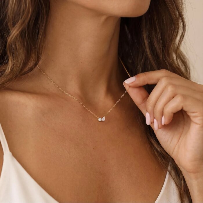 Minimalistiskt geometriskt silverhalsband i 925 sterling silver - Image 4