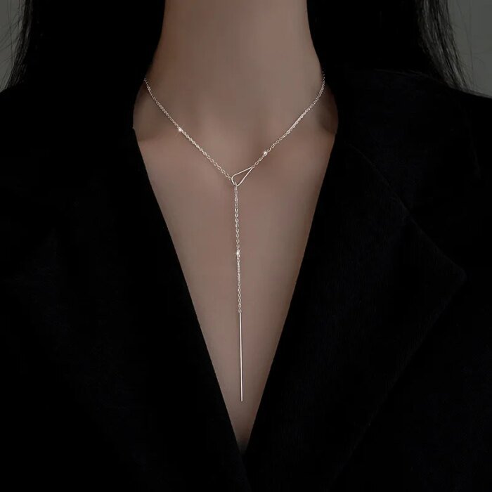 Stilrent chokersilverhalsband i 925 sterling silver - Image 2