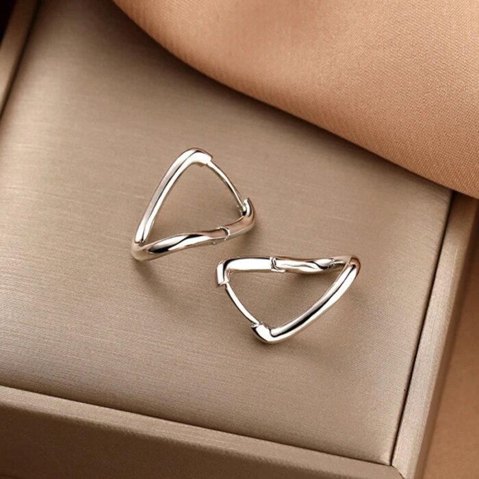 Geometriska örhängen i 925 sterling silver för dam - Image 2