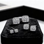 925 Sterling Silver Fyrkantiga Zirkonia Örhängen