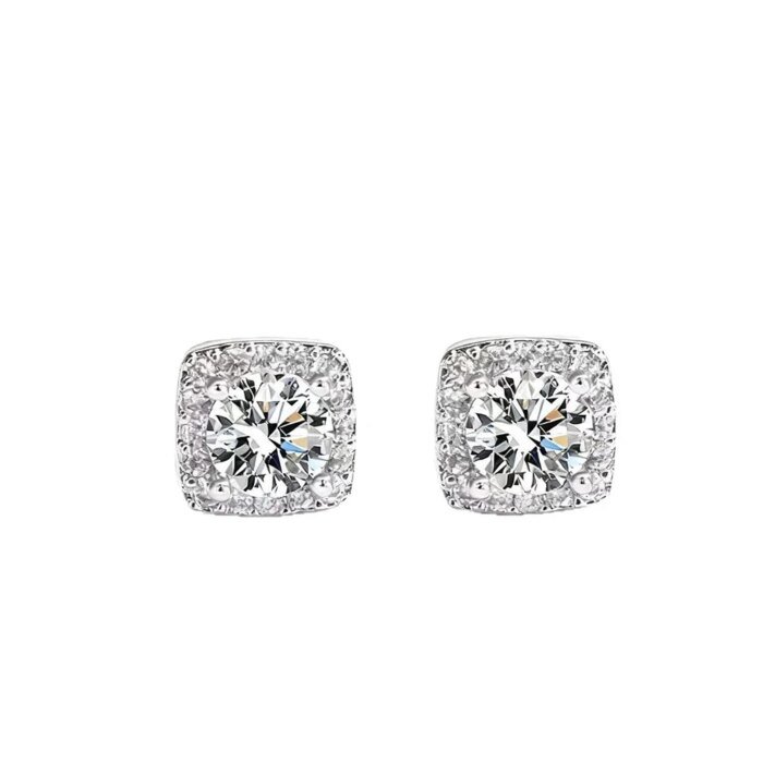 925 Sterling Silver Fyrkantiga Zirkonia Örhängen - Image 3