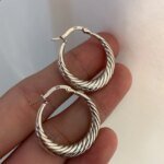 Geometric 925 Sterling Silver Örhängen i Stilren Design
