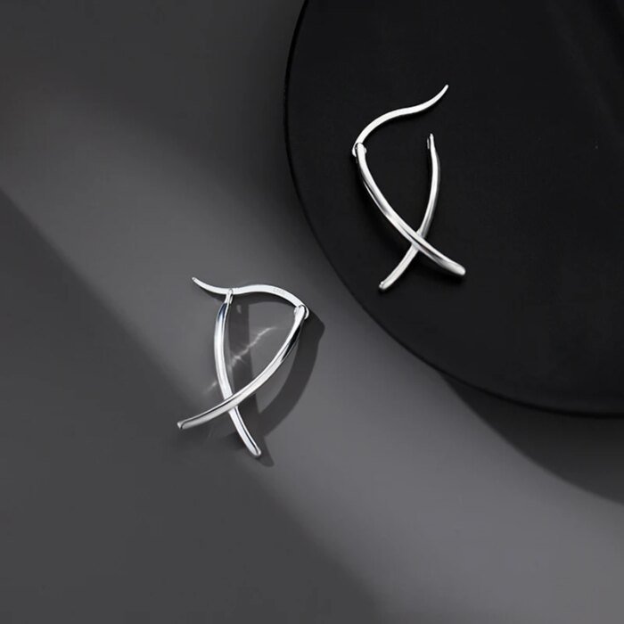 Geometriska Stiftörhängen i 925 Sterling Silver - Image 2