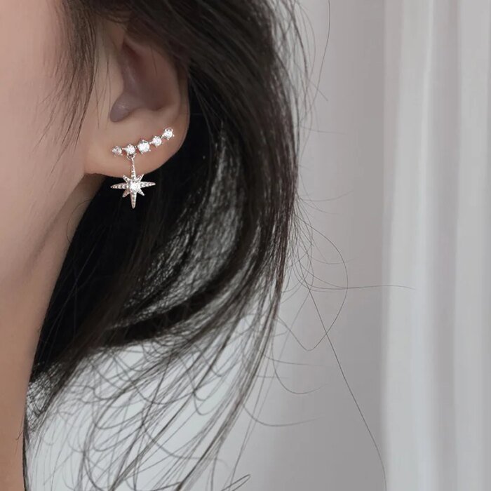 Geometriska 925 Sterling Silver Örhängen för Fest - Image 2