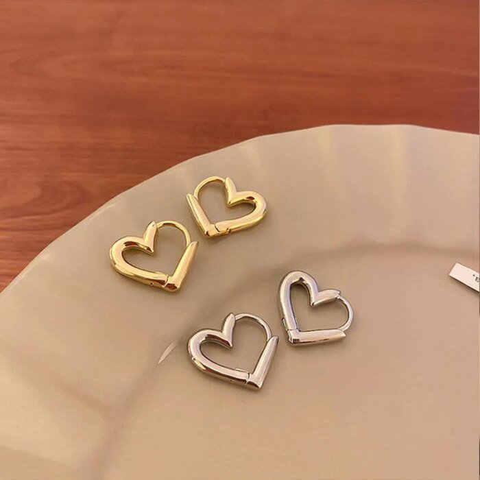 Hjärtörhängen i 925 Sterling Silver med Enkel Stil - Image 3